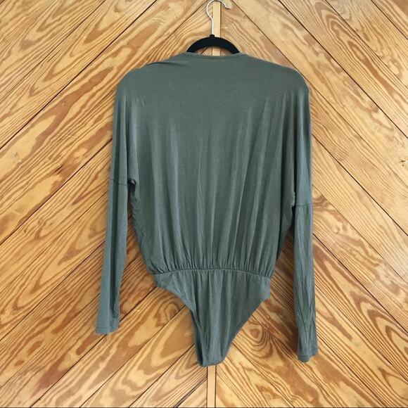 American Apparel V Neck Drape Bodysuit - Picture 2 of 5